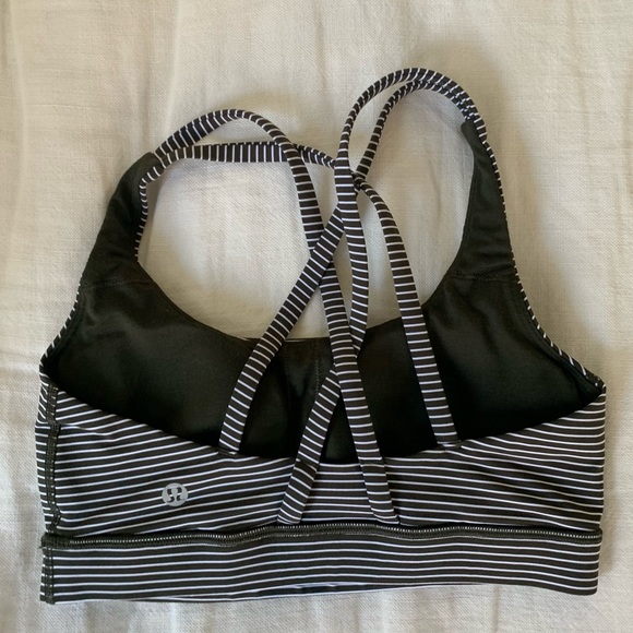 LULULEMON Striped Cross Back Sports Bra - Picture 2 of 5